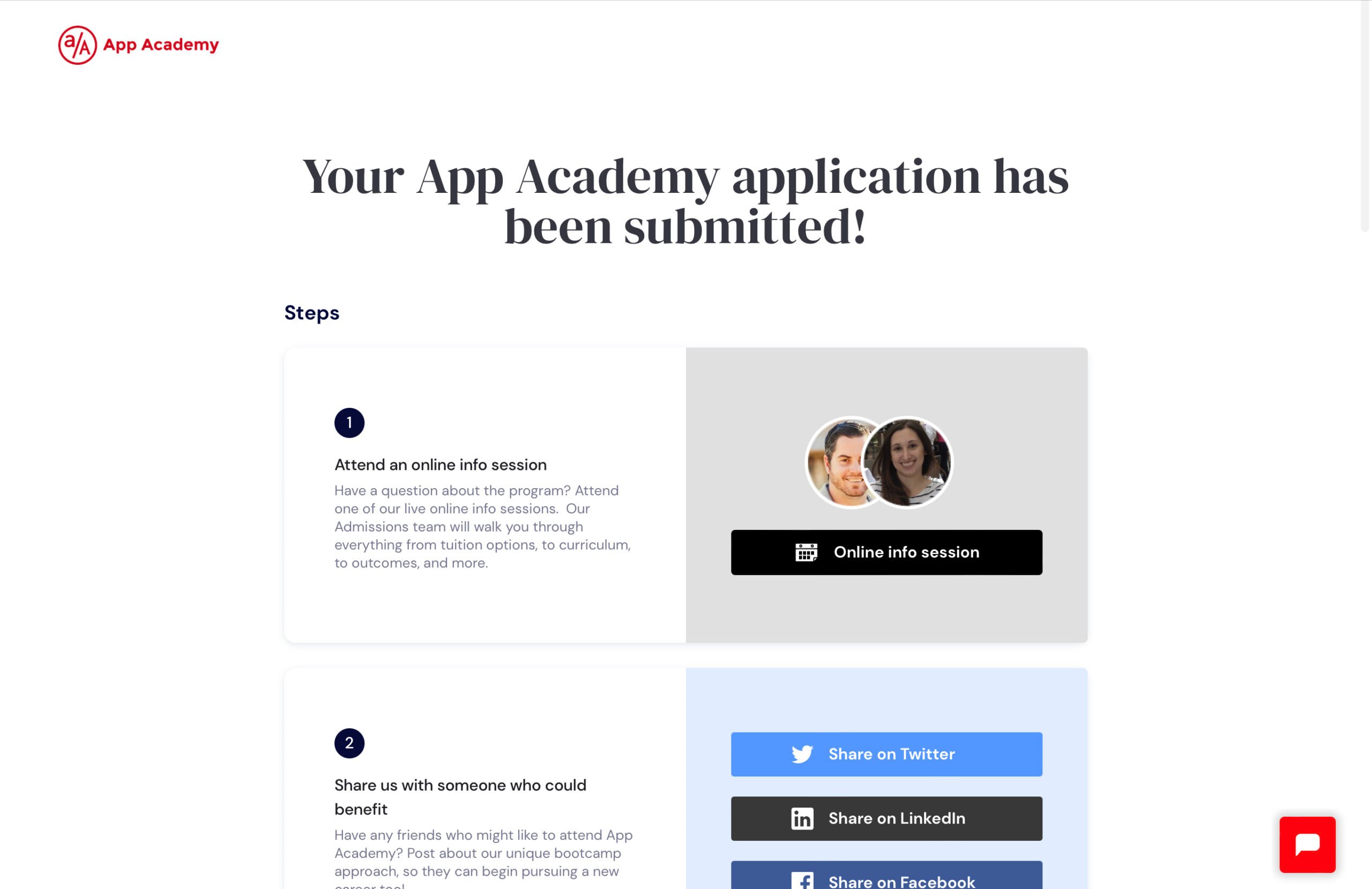 App Academy Form Submission